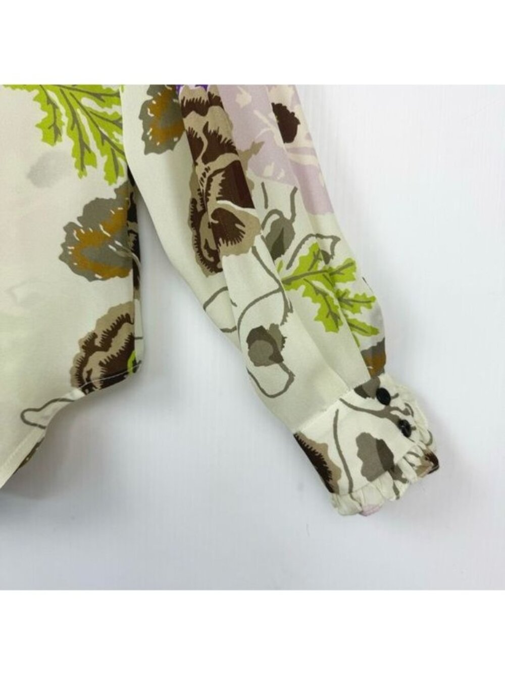 NO.6 THOMAS TOP 100% SILK GEORGETTE LONG SLEEVE PISTACHIO 0 - Picture 4 of 9